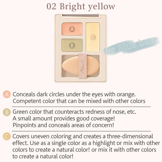 MilleFée Secret Concealer Palette 02 Bright Yellow